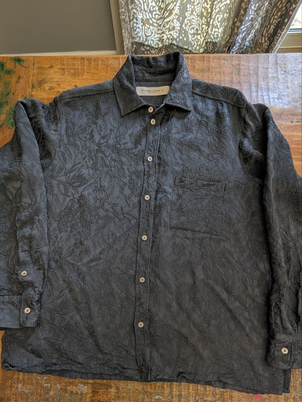 Golden Goose Oversized Jacquard Button Up 100% Viscose Large